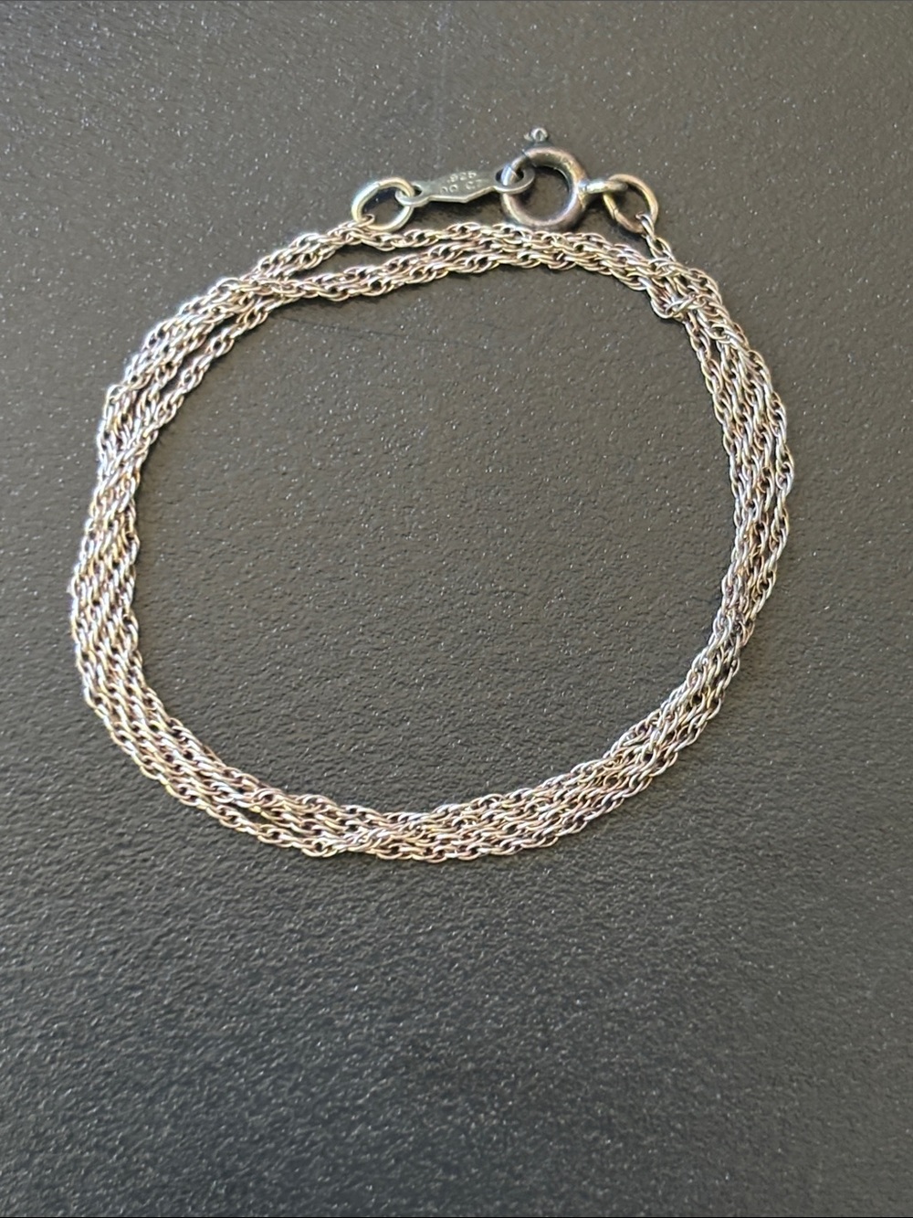 .925 Sterling TWISTED ROPE LINK CHAIN NECKLACE solid Silver Fine Jewelry Vntg 18